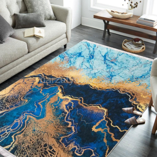 Niebieski antypoślizgowy dywan 