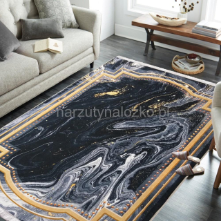 Czarny antypoślizgowy dywan do sypialni